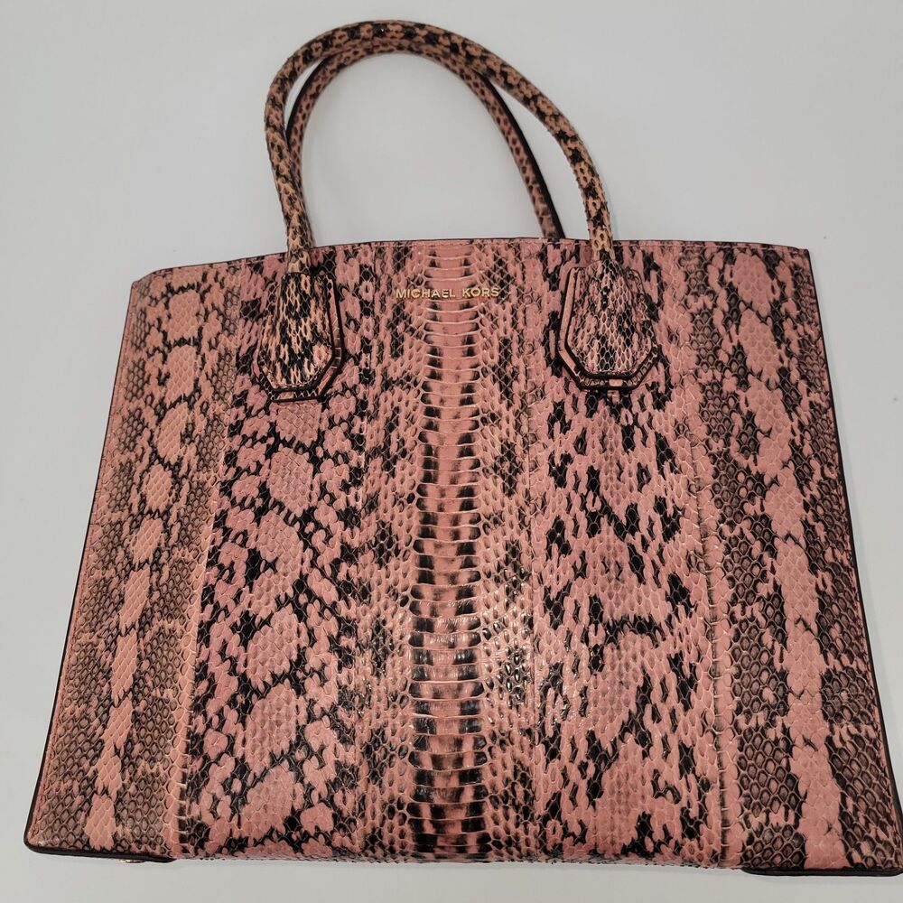 RARE MK Mercer Large Tote Genuine Blush Pink Water Snake Leather-Discontinued